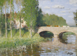 Pierre-Eugène Montézin - Bridge upon the River, Sainte-Gemme-Moronval