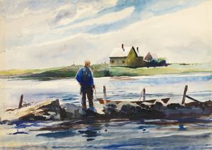 Andrew Wyeth - Man and dory