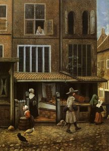 Jacobus Vrel - Street Scene with bakery