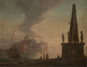Johann Richter - A capriccio view of the venetian lagoon