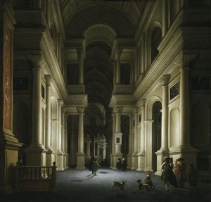 Ludolf Leendertsz De Jongh - Interior of a Church at Night