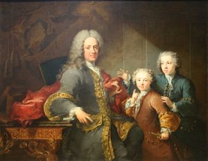 Robert Le Vrac De Tournières - Mr. Saint-Cannat and children