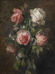 Knut Ekwall - Floral still life with roses