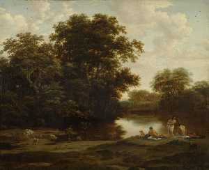 Nicolaes Berchem - Landscape with Bathers