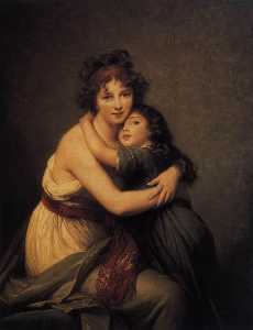 Louise Elisabeth Vigée Le Brun - Self Portrait with Her Daughter, Julie