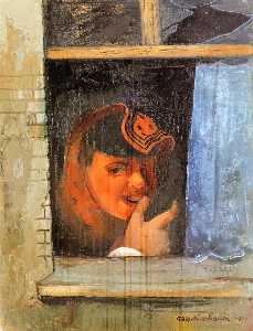 Felix Nussbaum - Man behind the Window (also known as Self Portrait after Adriaen van Ostade)