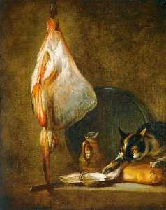 Jean-Baptiste Simeon Chardin - Still Life with Cat and Rayfish