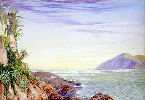 Marianne North - Looking Seaward from the Mouth of St John-s River, Kaffraria