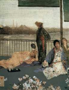 James Abbott Mcneill Whistler - The Balcony, Variations in Flesh Colour and Green