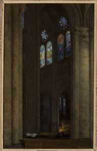 Józef Pankiewicz - Interior of the Cathedral in Chartres