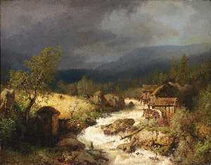 Hermann Herzog - Mill on a Torrent