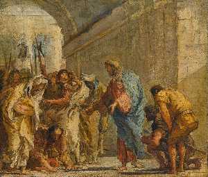 Giandomenico Tiepolo - Christ and the Woman Taken in Adultery