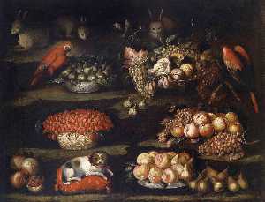 Francisco Barrera - Still Life with Animals and Fruit