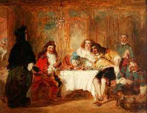William Powell Frith - Mme Jourdain Discovers Her Husband at the Dinner Which He Gave to the Marquise and Count Dorante