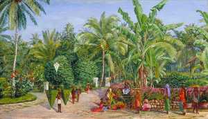 Marianne North - View from the Artist-s Window at Buitenzorg, Java