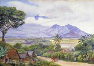 Marianne North - View from Malang, Java