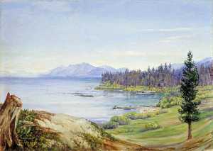 Marianne North - Another View of Lake Tahoe and Nevada Mountains, California