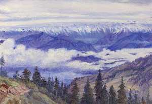 Marianne North - Mountains from Narkanda near Simla (Shimla), Himachal Pradesh, India