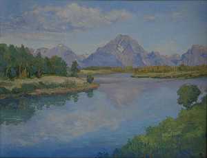 Mary Agnes Yerkes - Mt. Moran Just After Dawn, (painting)
