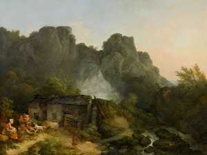 Philip Jacques De Loutherbourg - Lodore Waterfall, near Keswick