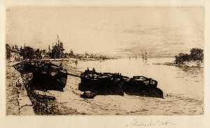 Charles Adams Platt - Canal Boats on the Thames