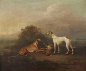 John E Ferneley I - Two Greyhounds and a Dead Hare