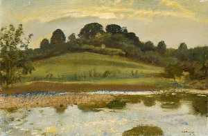 Alfred James Munnings - A River Landscape on Exmoor