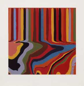 Ian Davenport - Colorplan Series Bright Red Etching