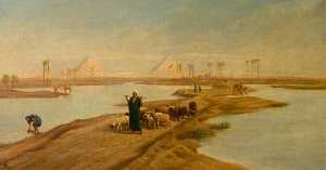 Frederick Trevelyan Goodall - The Ancient Causeway to the Pyramids, Egypt
