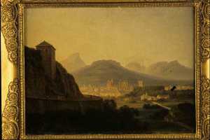 Alexandre Debelle - Vue de Chambéry prise de la route d'Aix 1829
