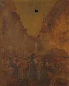 Gustave Adolphe Jundt - Marché à Berne