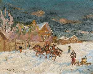 Konstantin Alekseyevich Korovin - A Pair of Winter Landscapes