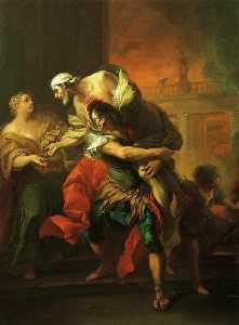 Charles-André Van Loo (Carle Van Loo) - Aeneas Carrying Anchises