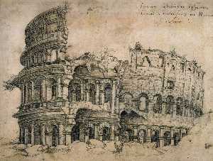 Jan Gossart - View of the Colosseum Seen from the West