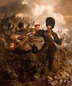 Louis William Desanges - Lieutenant Colonel Sir Charles Russell at the Battle of Inkermann, 5 November 1854
