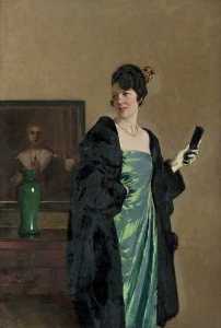 George Henry - Lady in a Green Dress