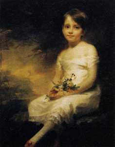 Henry Raeburn - Young Girl Holding Flowers
