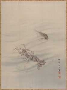 Seki Shūkō - Bottom of the Sea Showing Cray Fish