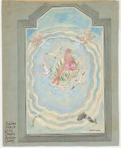 Eustace P. E Nash - Rough Design Sketch for Ceiling Decoration, Russell Cotes Art Gallery Museum