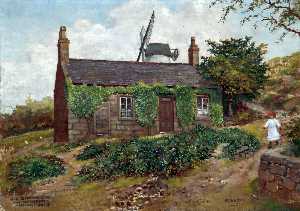 Harold Hopps - Old Grammar School and the Windmill, Wallasey, Wirral