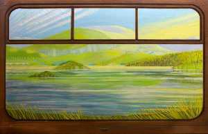 Anna Todd - View from a Railway Carriage Tanygrisiau Reservoir