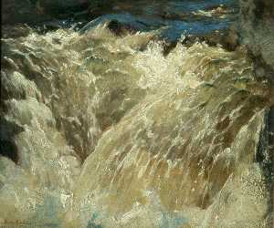 Sidney Herbert Sime - Waterfall in Scotland