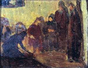 Henry Ossawa Tanner - Study, Christ Washing the Feet of the Disciples