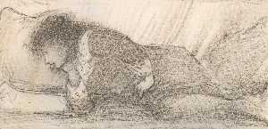 Edward Coley Burne-Jones - study of katie lewis