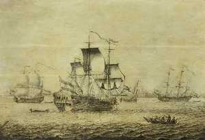 Adriaen Van Salm - A Dutch Frigate off Rotterdam
