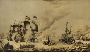 Adriaen Van Salm - The Battle of Barfleur, 19 May 1692