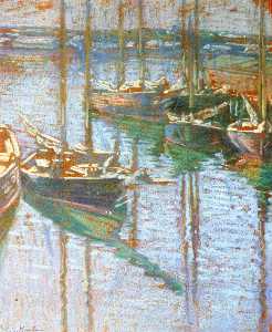 Charles Salis Kaelin - Fishing Boats at Rest, Rockport, Massachusetts