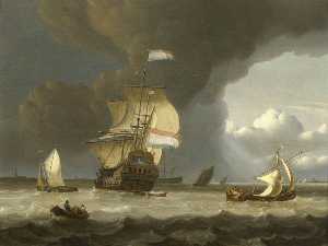 Jan Claesz Rietschoof - Dutch Ships in the Mouth of the Scheldt