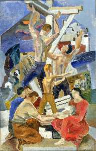 Marguerite Zorach - Builders and Planners (mural study)