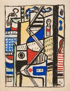 Fernand Leger - Study for a Decoration at Radio City, New York